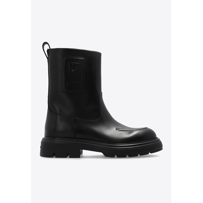 Tirba Fur Leather Ankle Boots Black wshoesus_US 5.5