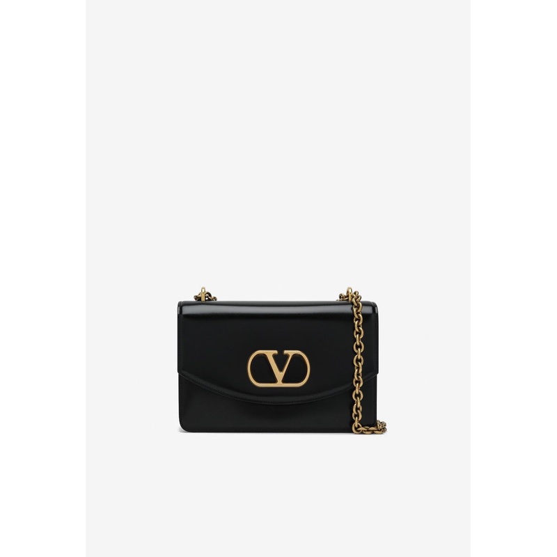 VLogo Leather Crossbody Bag Black Onesize