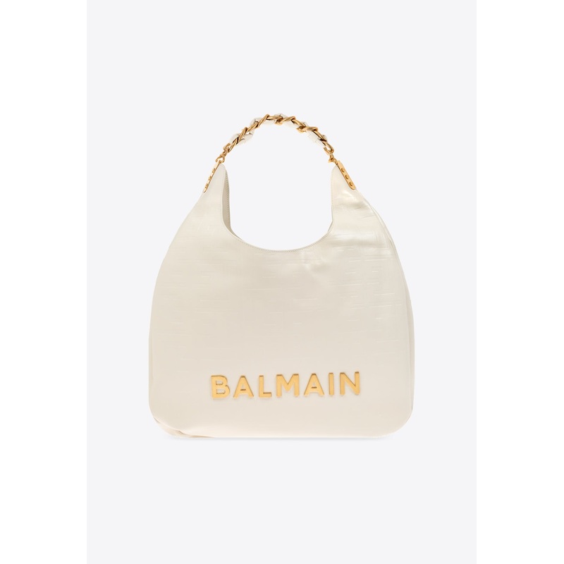 1945 Crinkled Leather Shoulder Bag Cream Onesize