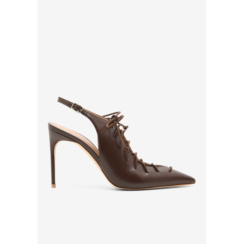 Alia 90 Nappa Leather Lace-Up Pumps Brown wshoeseu_EU 36