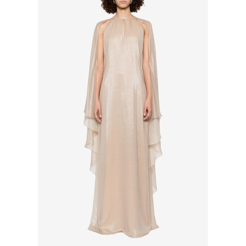 Asymmetric Cape Maxi Dress Blush wrtwit_IT 42