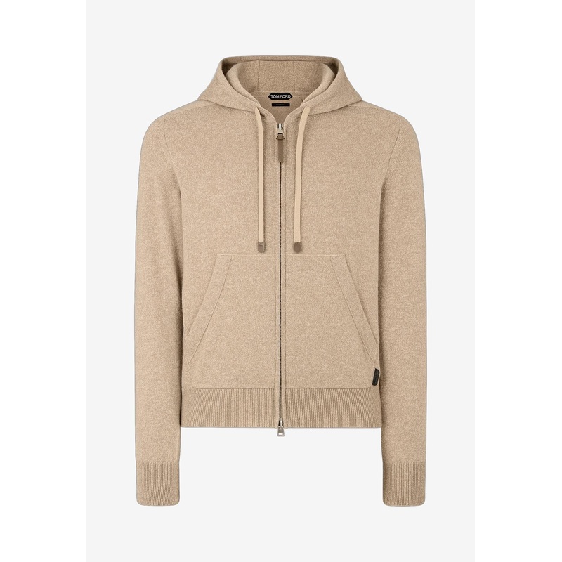 Cashmere Merino Zip Hoodie Beige mrtwit_IT 48