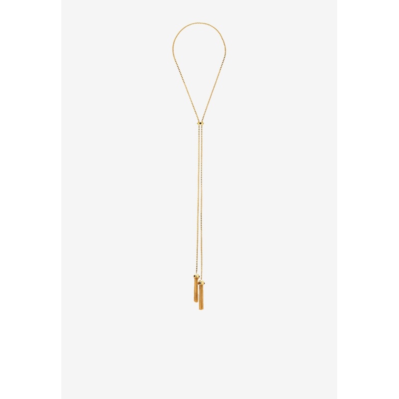 Crystal Cabochon Lariat Necklace Gold Onesize