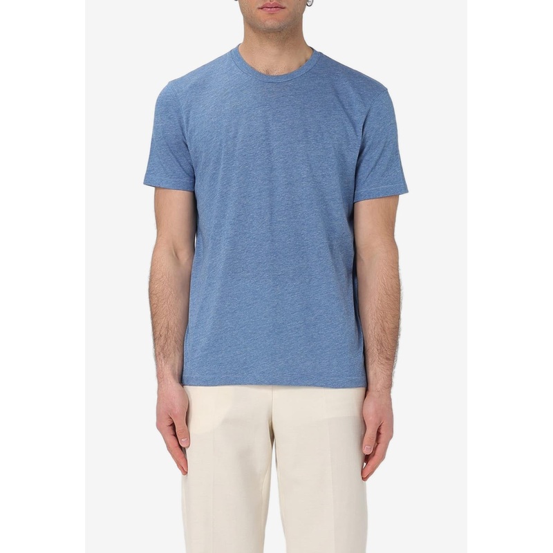 Short-Sleeved Solid T-shirt Blue mrtwit_IT 48