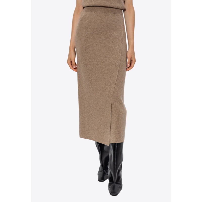 Umbria Wool Midi Skirt Brown wrtwstd_XS