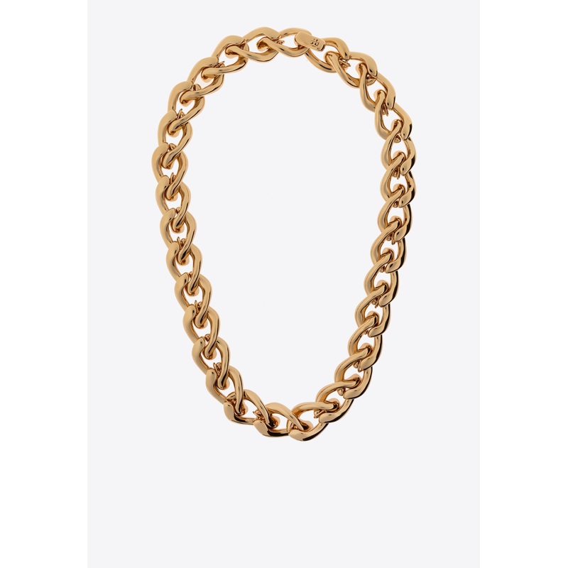 Wishbone Chain Brass Necklace Gold Onesize