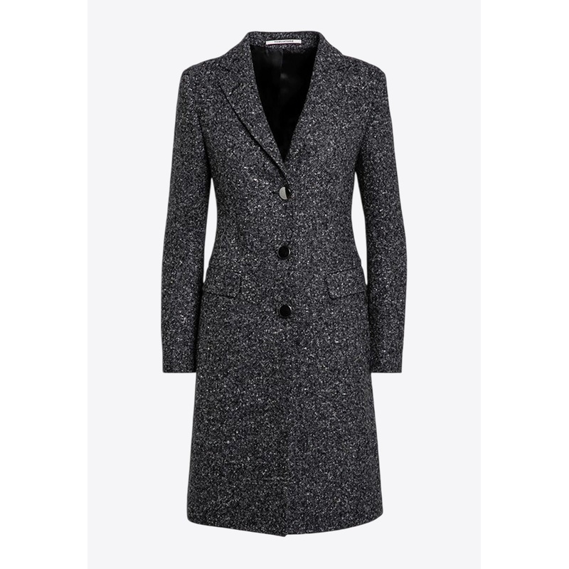 Wool-Blend Single-Breasted Coat Gray wrtwit_IT 40