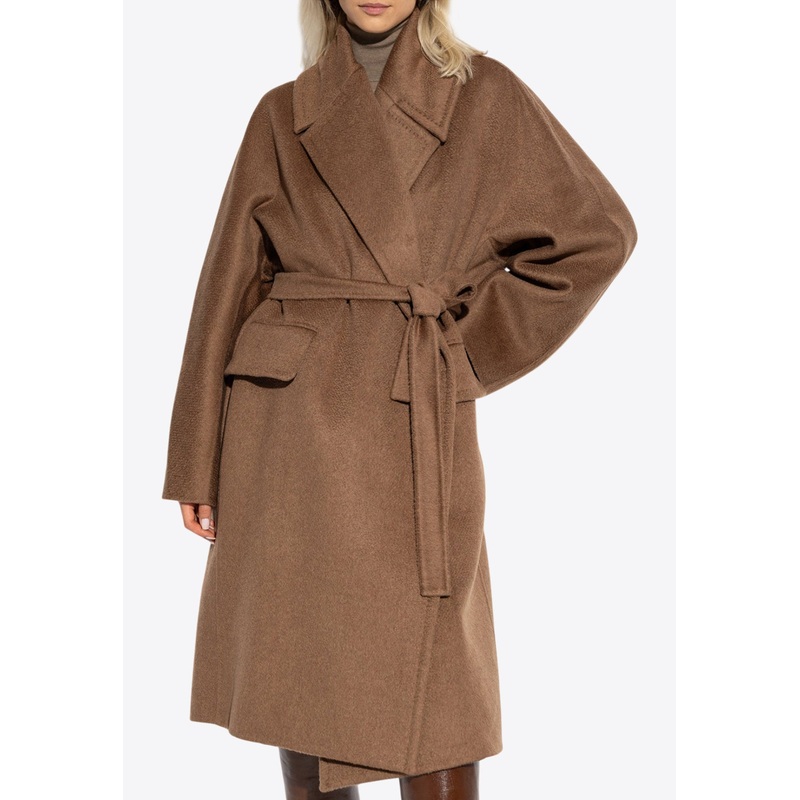 Attuale Cashmere-Blend Coat Brown wrtwit_IT 38