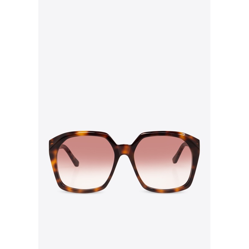 Salome Square Sunglasses Red Onesize