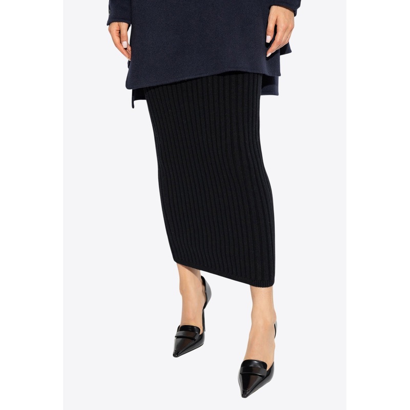 Seta Wool and Cashmere Midi Skirt Black wrtwstd_XS