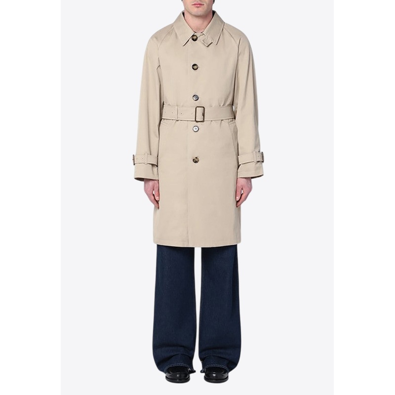 Single-Breasted Belted Trench Coat Beige mrtwit_IT 50