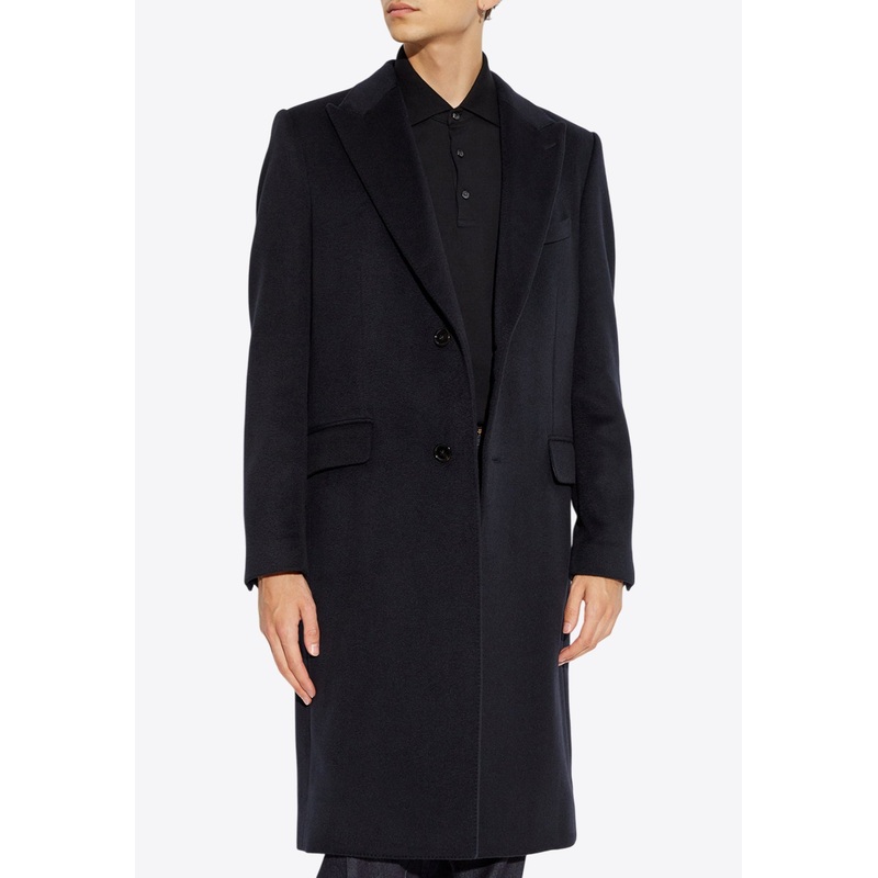 Single-Breasted Cashmere Coat Black mrtwit_IT 48