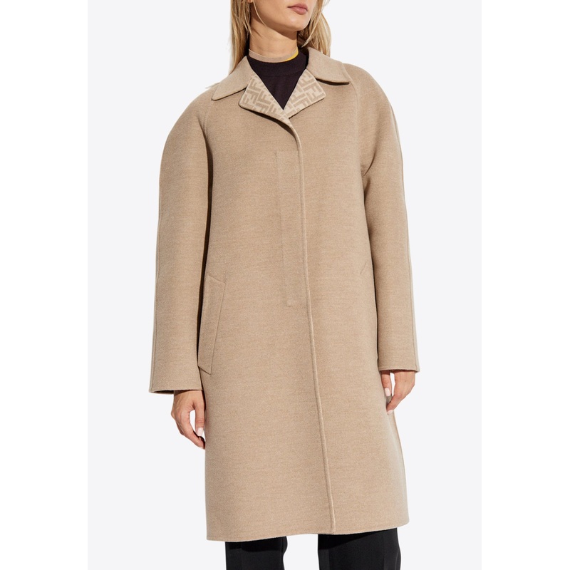 Single-Breasted Wool Coat Beige wrtwit_IT 38