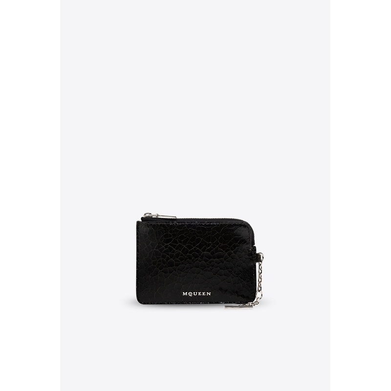 T-bar Zip Coin Leather Pouch Black Onesize