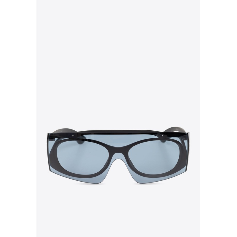 Two-Tone Shield Sunglasses Blue Onesize