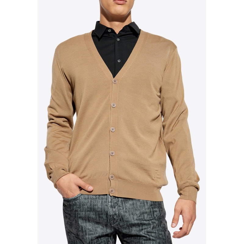 V-neck Wool Cardigan Beige mrtwit_IT 48