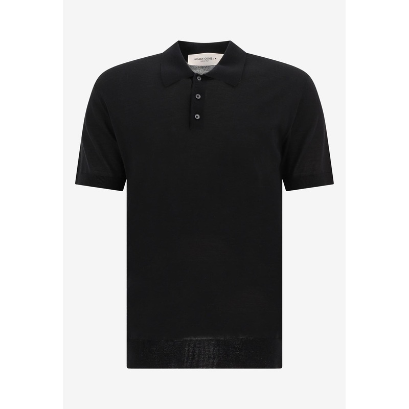 Wool Polo T-shirt Black mrtwstd_M