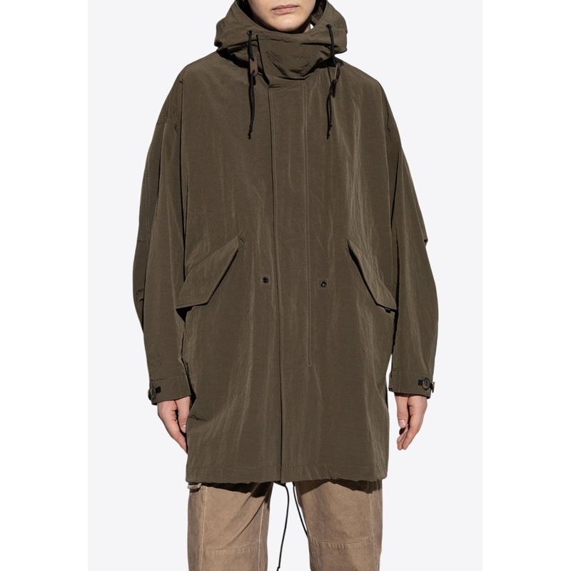 Zip-Up Hooded Parka Jacket Green mrtwit_IT 46