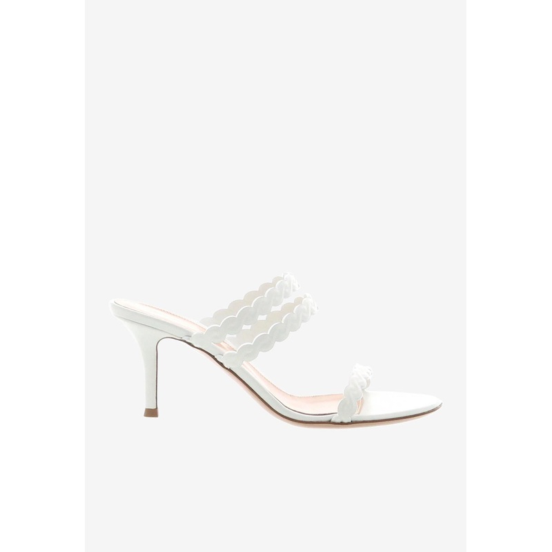 70 Scalloped Leather Mules White wshoeseu_EU 35