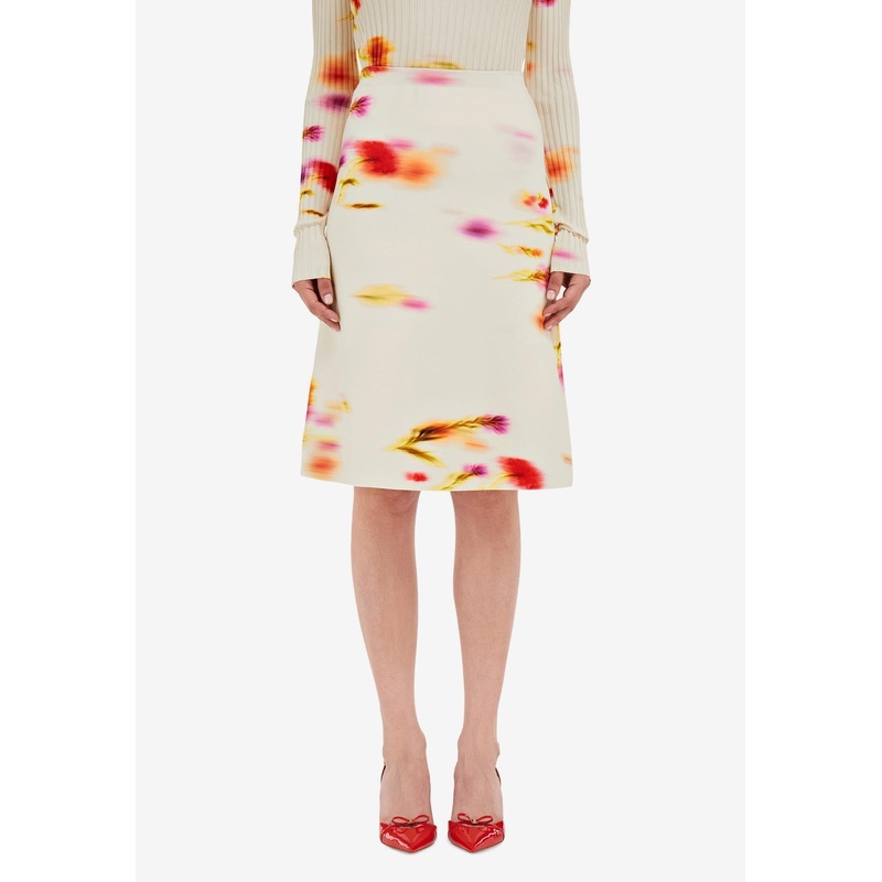 Blossom Print Knee-Length Skirt Multicolor wrtwstd_S