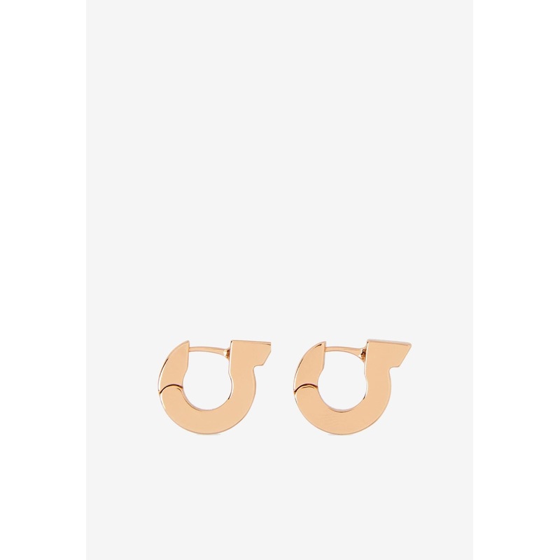 Crystal-Embellished Gancini Hoop Earrings Rose Gold Onesize