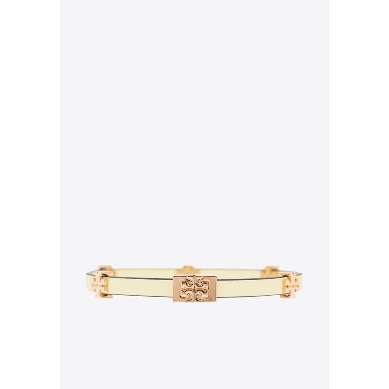 Double T Leather Bracelet Yellow S
