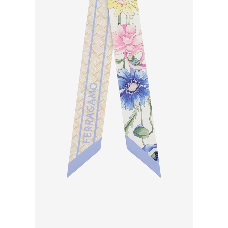 Floral Bouquet Print Silk Mini Bandeau Multicolor Onesize
