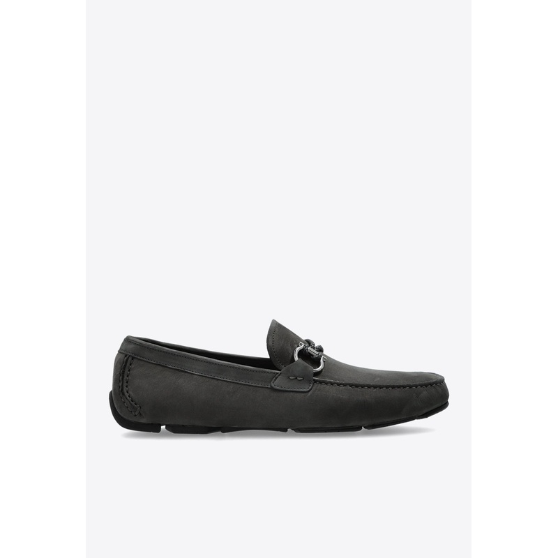 Front 4 Gancini Buckle Loafers Gray mshoesus_US 6.5