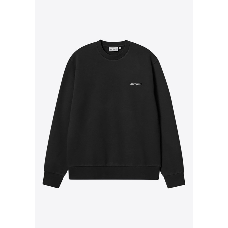 Script Embroidery Crewneck Sweatshirt Black mrtwstd_S