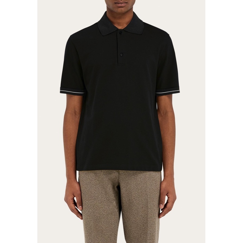 Short-Sleeved Polo T-shirt Black mrtwstd_XS