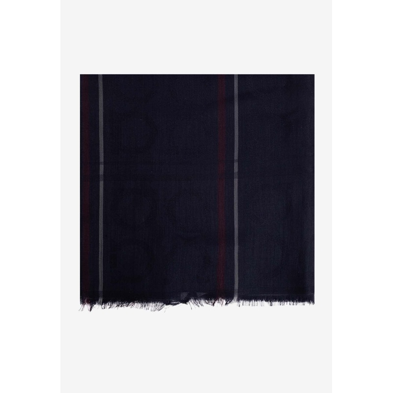 Tartan Jacquard Cashmere-Blend Scarf Blue Onesize