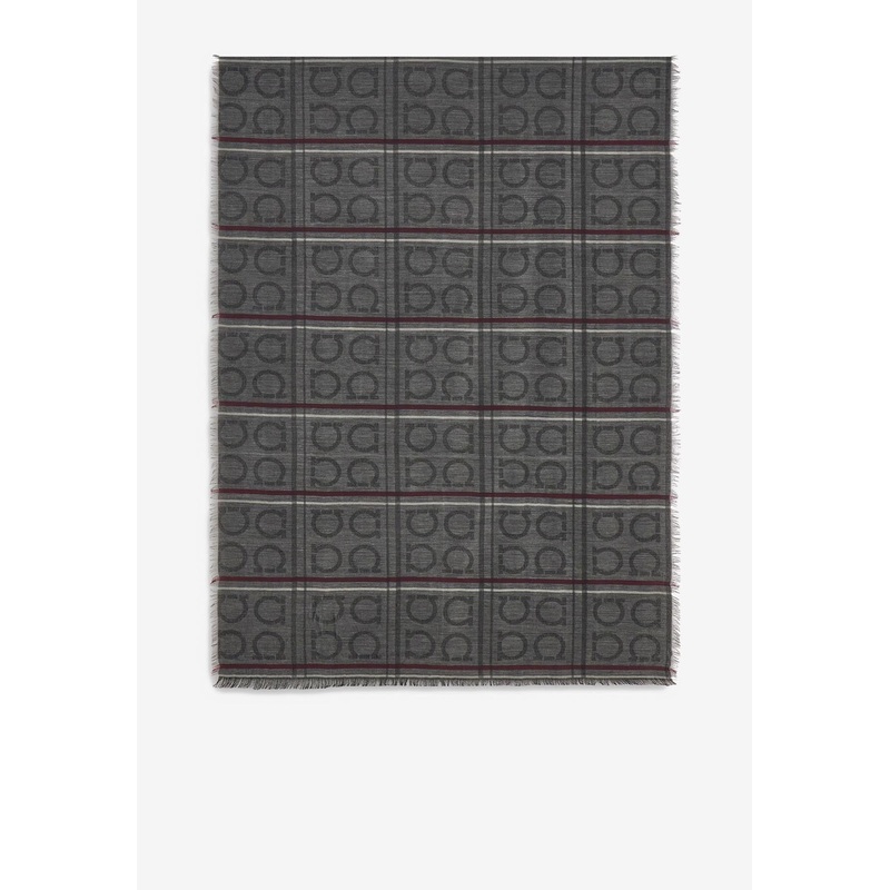 Tartan Jacquard Cashmere-Blend Scarf Gray Onesize