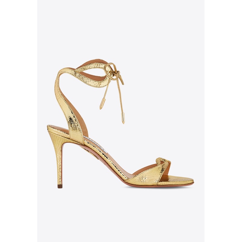 Tessa 85 Metallic Leather Sandals Gold wshoeseu_EU 36.5
