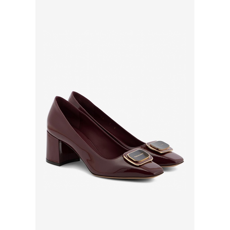 Vella 60 Vara Plate Leather Pumps Burgundy wshoesus_US 6.5