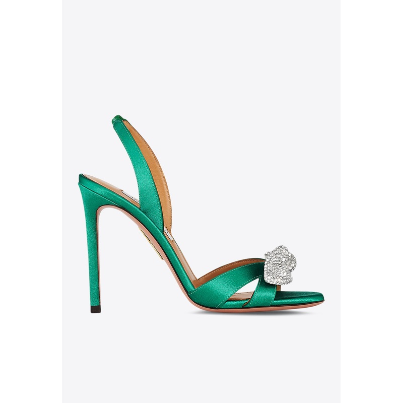 Very Bow Tie 105 Crystal Sandals Green wshoeseu_EU 36