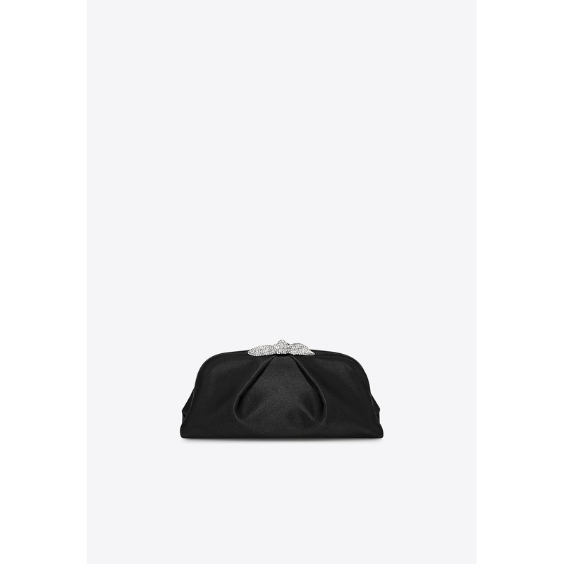 Very Bow Tie Crystal Clutch Black Onesize