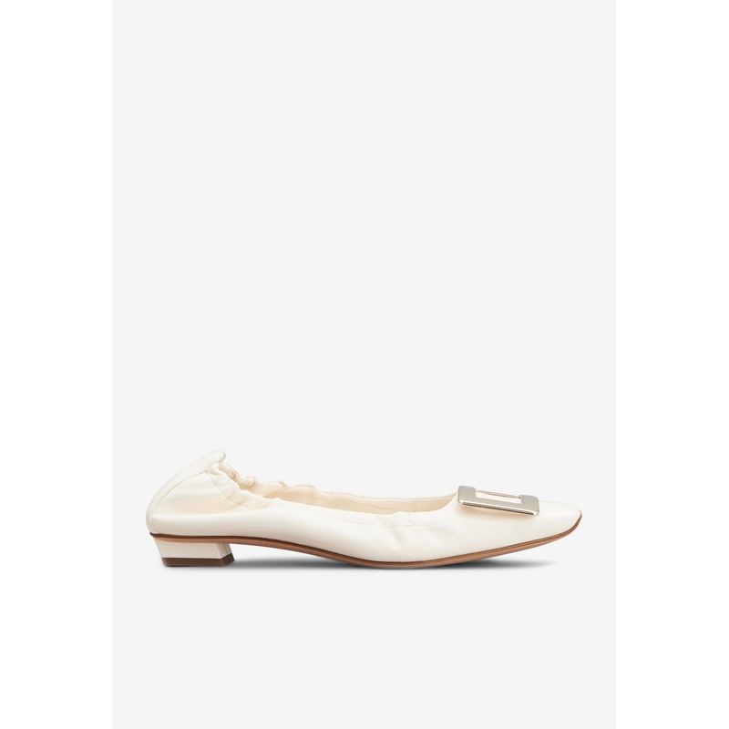 Belle Vivier Leather Ballet Flats Off-white wshoeseu_EU 36