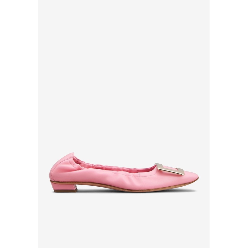Belle Vivier Leather Ballet Flats Pink wshoeseu_EU 36