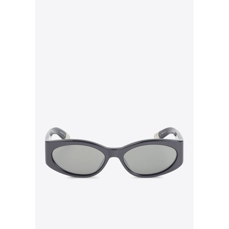 Oval Acetate Sunglasses Gray Onesize