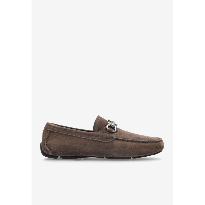 Parigi Gancini Suede Loafers Brown mshoesus_US 6