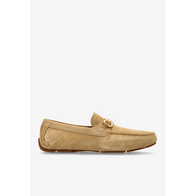 Parigi Gancini Suede Loafers Sand mshoesus_US 6