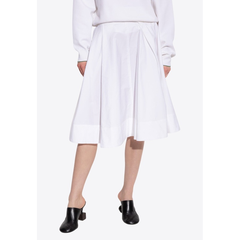 Salon Flared Midi Skirt White wrtwfr_FR 34