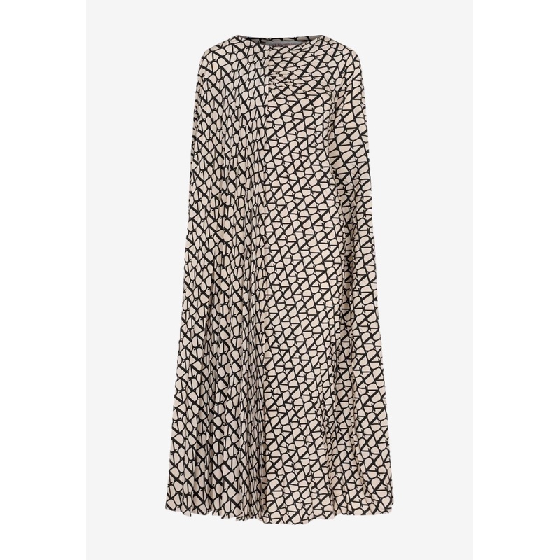 VLogo Long-Sleeved Midi Dress Beige wrtwit_IT 42