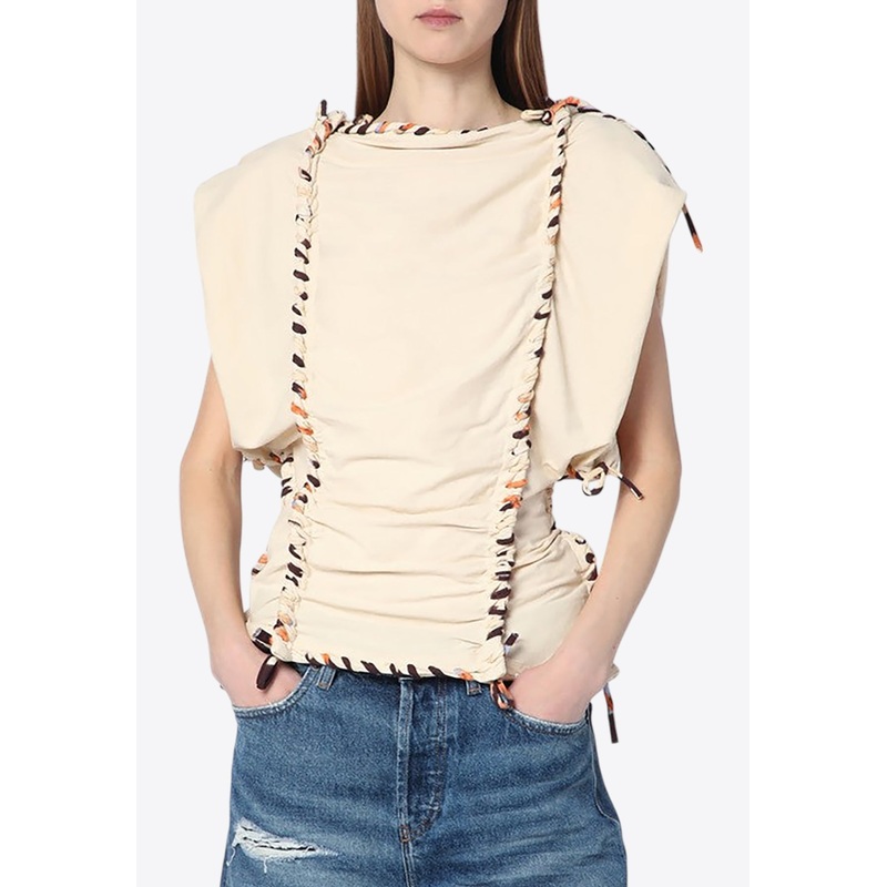 Zohra Woven Top Ecru wrtwfr_FR 34