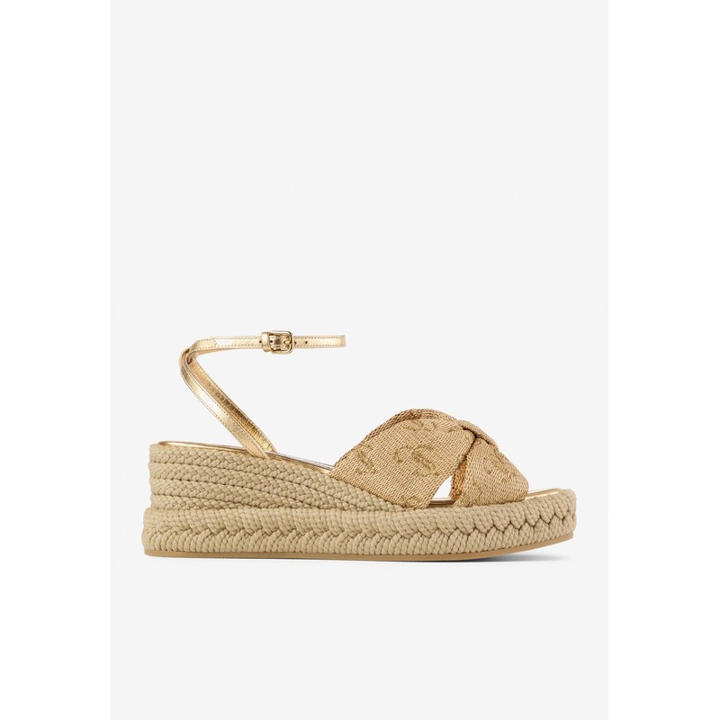 Aella 60 Logo Wedge Sandals Beige wshoeseu_EU 36.5