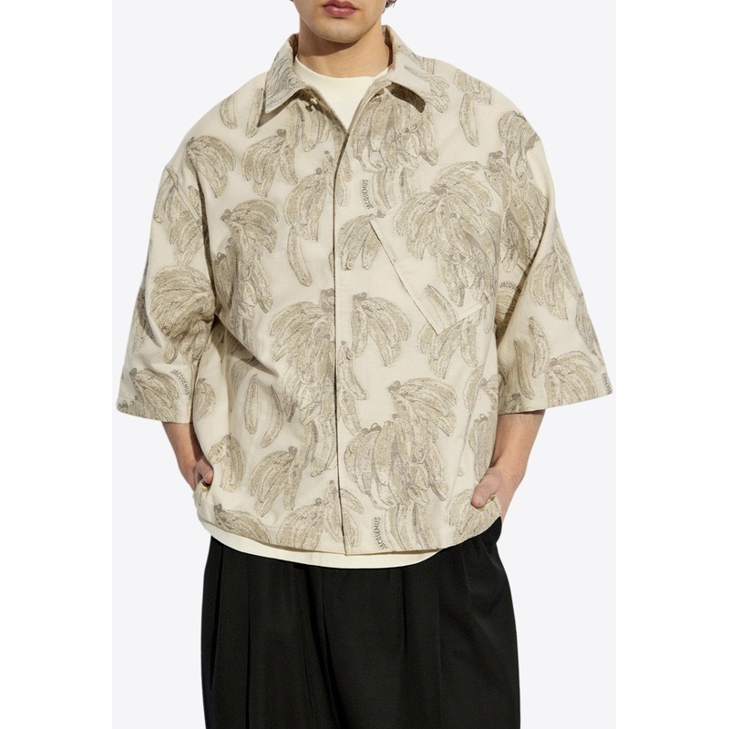 Aloe Banana Jacquard Boxy Shirt Beige mrtwit_IT 46