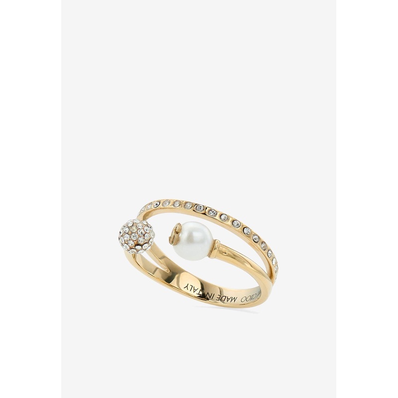 Crystal-Embellished Double Ring Gold S