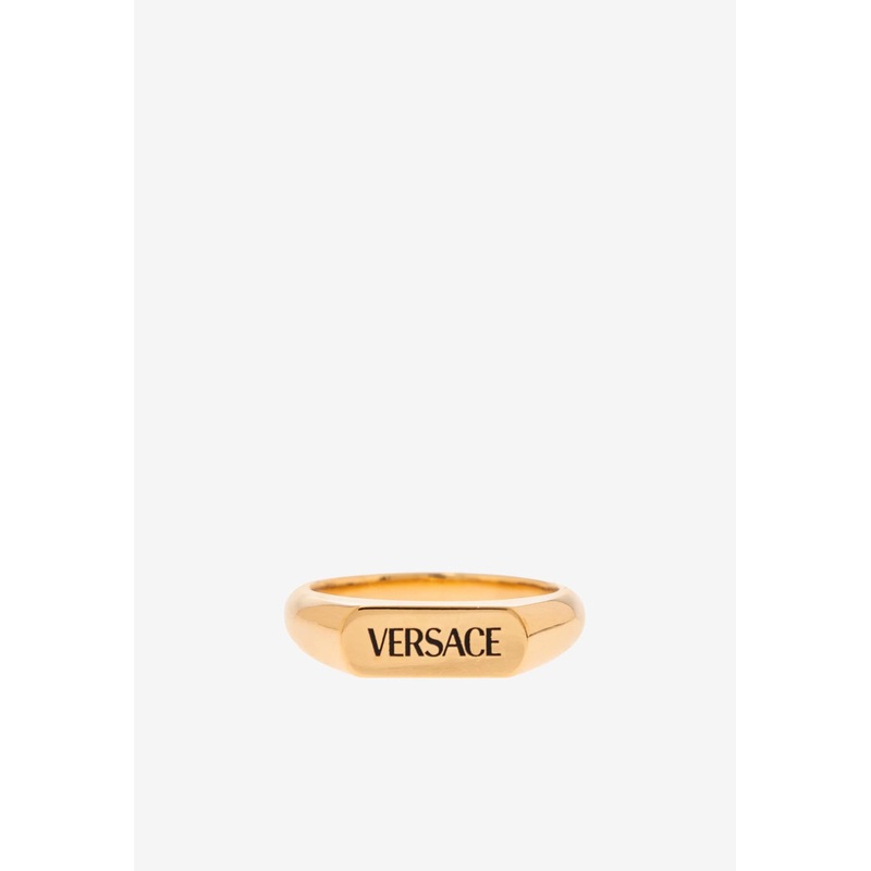 Logo Engraved Brass Ring Gold IT 9