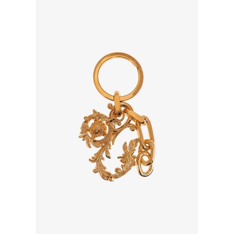 Medusa Charm Brass Keychain Gold Onesize