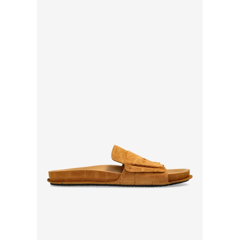 Moccasin Suede Slides Camel mshoeseu_EU 40